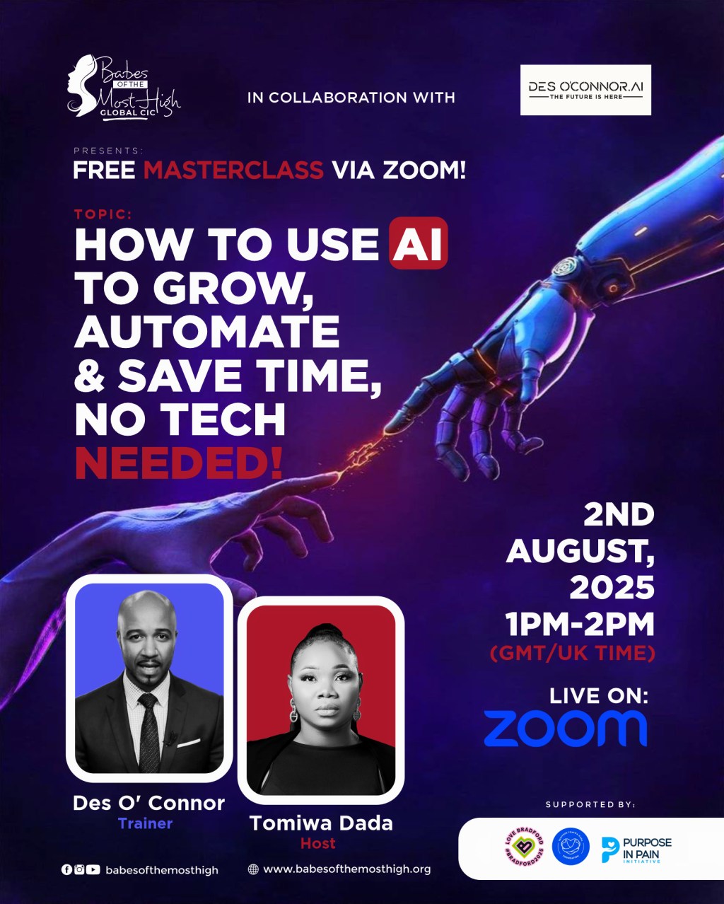 Masterclass Alert: Discover How to Use AI to Grow, Automate & Save Time – No Tech Skills&nbsp;Needed!